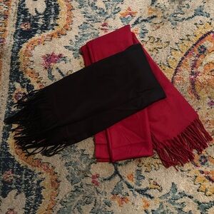 Black and red scarves